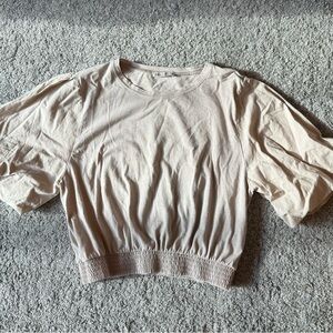 Zara Women’s Puffy Sleeve Cream Top